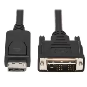 Tripp Lite P581AB-006 Safe-IT DisplayPort to DVI Antibacterial Adapter Cable (DP to DVI-D Single Link M/M) 1080p 60 Hz Black 6 ft. (1.8 m)