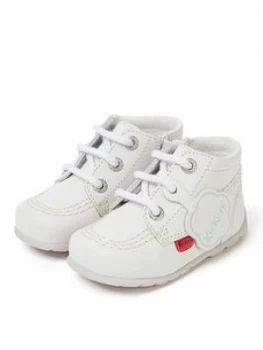 Kickers Baby Kick Hi Boot - White, Size 4 Younger