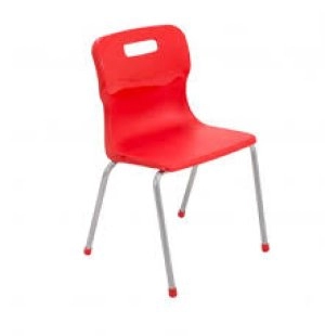 Titan 4 Leg Chair 380mm Red Conforms to BS EN1729 Parts 1 and 2