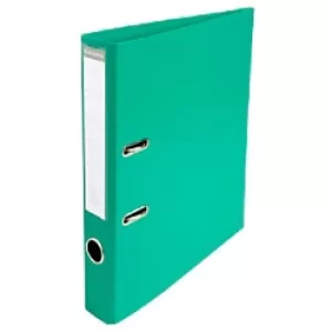 Exacompta Prem Touch Lever Arch File 53543E 55mm PVC, Cardboard 2 ring A4 Green Pack of 10
