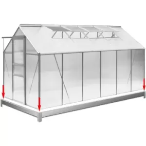 DEUBA Base Greenhouse Garden Shed 190x190cm 6x6ft M4: 380x190cm (de)