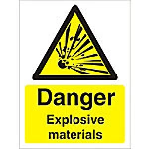 Warning Sign Explosive Materials Plastic 40 x 30 cm
