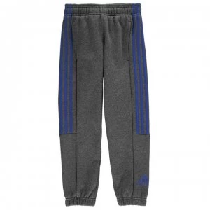 adidas 3 Stripe Fleece Pants - DrkGrey/Blue