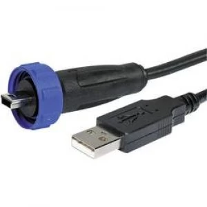 Bulgin PX04412M00 USB Plug Connector Adapter 2.0 IP68 Plug straight USB AMini USB B