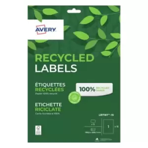 Avery Recycled Address Labels 1 Per Sheet 15 Labels White