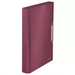 Leitz Style A4 Expanding File with 6 Compartments, Garnet Red - Outer