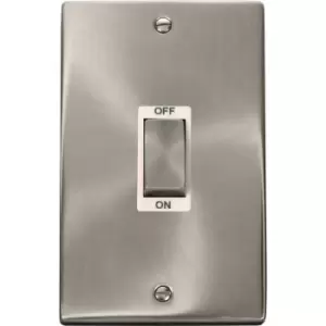 Click Deco Satin 45A DP Switch 2 Gang Upright in Chrome Stainless Steel