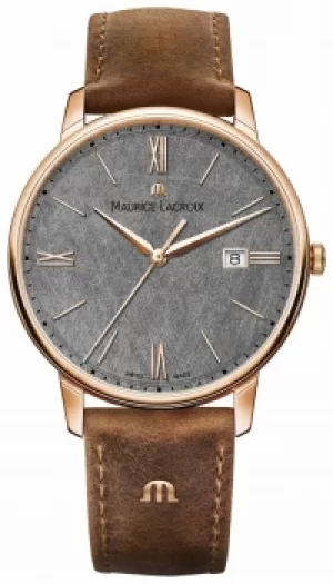 Maurice Lacroix Eliros Date Textured Dial Brown Leather Watch