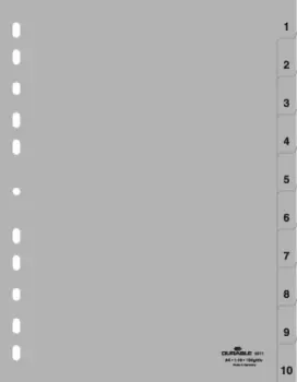 Durable 6511-10 Numeric tab index Polypropylene (PP) Grey