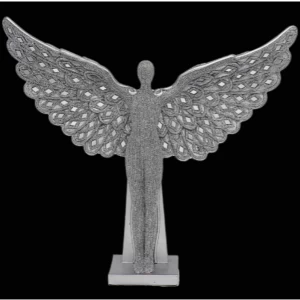 Silver Art Angel Standing 13" Ornament By Lesser & Pavey