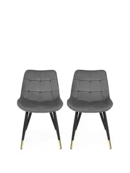Julian Bowen Hadid Set Of 2 Dining Chairs - Grey