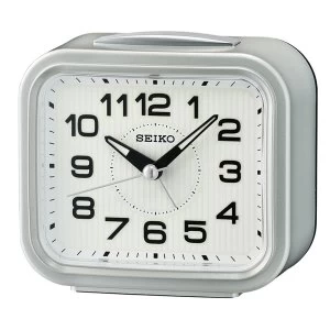 Seiko QHK050S Bell Alarm Clock with Snooze - Metallic Silver