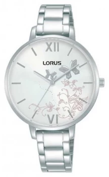 Lorus Womens White Sunray Dial Stainless Steel Bracelet Watch