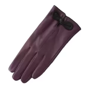 Eastern Counties Leather Womens/Ladies Contrast Bow Leather Gloves (XL) (Purple/Black)