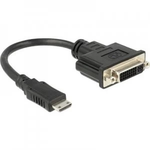 Delock HDMI / DVI Adapter [1x HDMI plug C mini - 1x DVI socket 29-pin] Black 20.00 cm