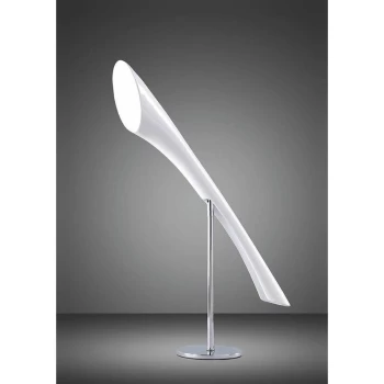Pop 1 E27 Bulb Table Lamp, shiny white / white arylic / polished chrome