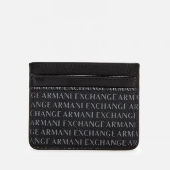 Armani Exchange Small All Over Logo Print Card Holder Wallet