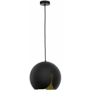 Keter Malaga Dome Pendant Ceiling Light Black, 30cm, 1x E27