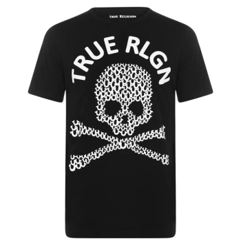 True Religion Textured Skull T Shirt - Black