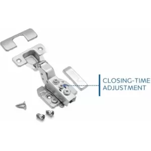 Soft Close Flush / Inset 35mm Cabinet Door Hinge Closing Time Adjustment - Pack of 1