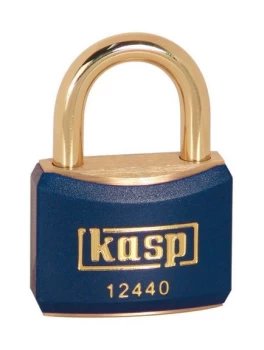 K12440BLUA1 Brass Padlock 40mm Blue Keyed Alike To Suit 24402 - Kasp
