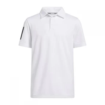 adidas 3 Stripe Polo Shirt Junior Boys - White