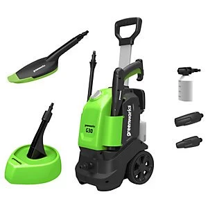 Greenworks G30 with Patio head and wash brush