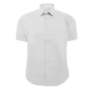 Russell Collection Mens Short Sleeve Easy Care Fitted Shirt (17) (White)