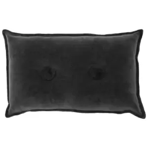 Bobble Velvet Cushion Charcoal Grey