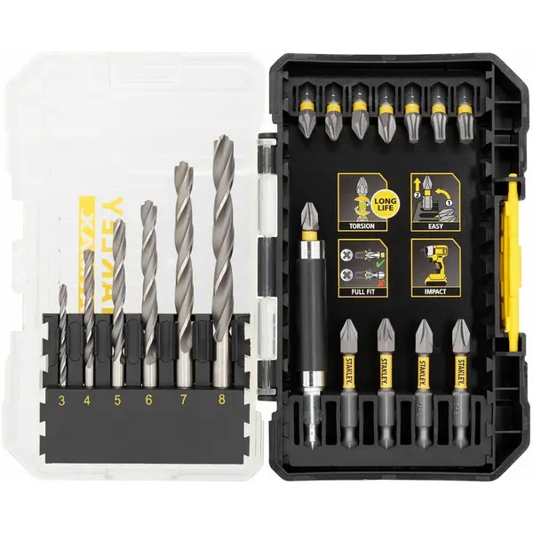 Stanley FatMax Connectable 19 Piece HSS and Impact Bit Set