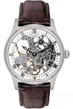 Mens Rotary Vintage Skeleton Mechanical Watch GS02521/06