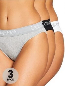Calvin Klein 3 Pack High Leg Tanga Brief - Multi, Size L, Women