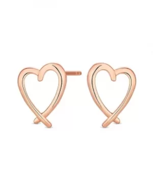 Simply Silver Crossover Heart Studs