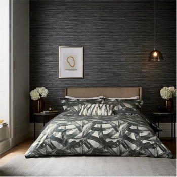 Harlequin Dark Grey Cotton and Polyester 'Typhonic' Duvet Cover - double