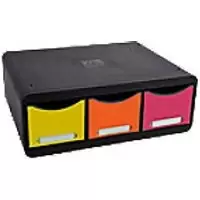 Exacompta Drawer Unit with 3 Drawers Toolbox Maxi Plastic Assorted 35.5 x 27 x 13.5 cm
