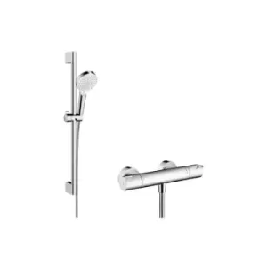 Crometta Shower set 100 Vario with Ecostat 1001 cl thermostatic mixer and shower rail 65cm (27812400) - Hansgrohe
