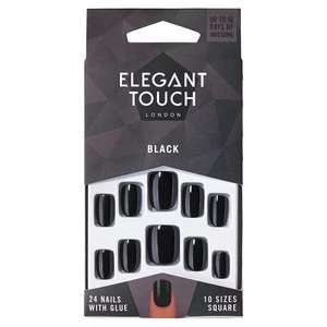 Elegant Touch Fake Nails Monochrome Madness Jet Black