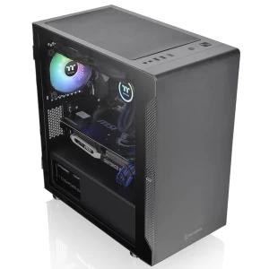 Thermaltake S100 Micro-ATX Tower Case - Black Tempered Glass