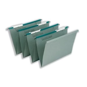 Rexel Crystalfile Classic Linked Foolscap 15mm Suspension File Green - 1 x Pack of 50 Suspension Files
