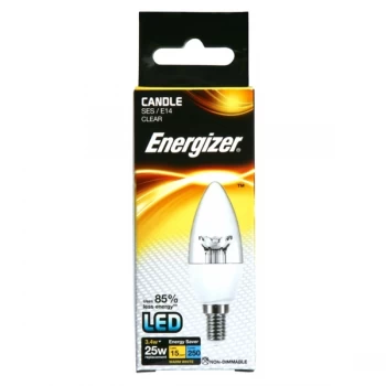 Energizer LED Candle 250lm E14 Clear Warm White SES 3.4w