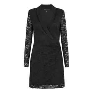 Mela London Black Lace Blazer Fitted Dress - Black