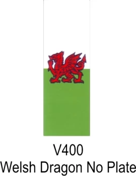 Number Plate Sticker - Welsh Dragon - CASTLE PROMOTIONS- V400