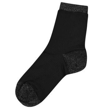 Jonathan Aston Lurex Heel and Toe Socks - Black