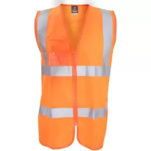 Result Core Mens Zip Through Hi Vis Safety Tabard/Vest (S/M) (Fluorescent Orange) - Fluorescent Orange