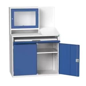 Bott Computer Workstation with flat top, shelf and single cupboard - 1000 x 650 x 550