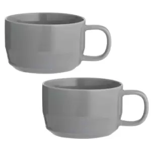 Typhoon Cafe Concept Set Of 2 Cappuccino Cups - Dark Grey