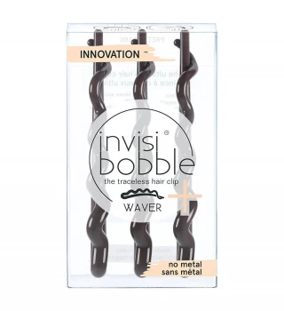 Invisibobble Slide-Lock Hair Clip 3 Pack WAVER Pretty Dark