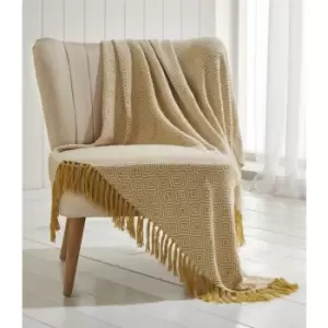 Ascot Chevron Ochre 100% Cotton Chair Sofa Couch Bed 180x250cm - Ochre - Portfolio