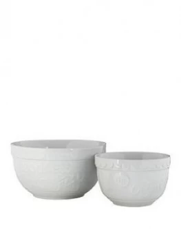 Premier Housewares Set Of 2 Gigi Round Mixing Bowls - White