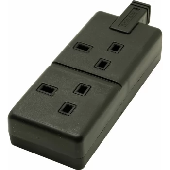 ELS13/2B UK Mains Socket 13A Dual Black - Masterplug
